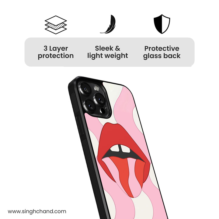 Lick the Limit – Retro Pop Chaos Glass Phone Case