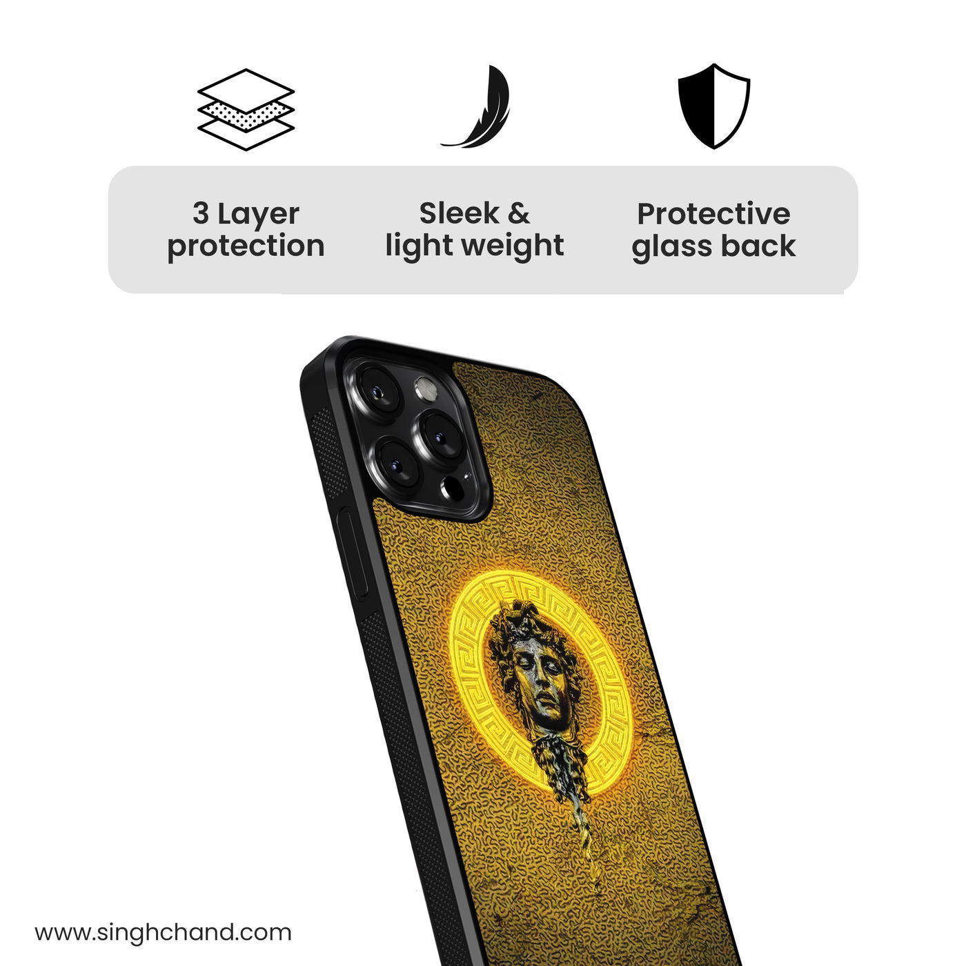 Medusa Mustard Glass Phone Case