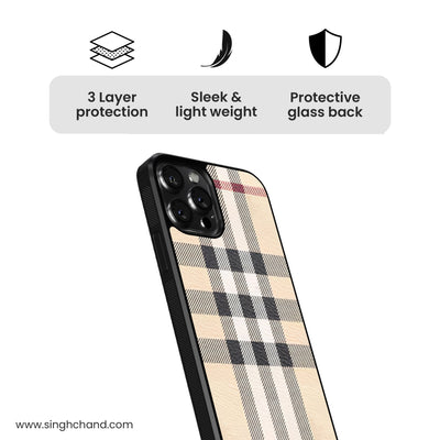 Royal checks Glass Phone Case