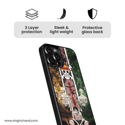 Luffy Sanji Zoro One Piece Anime Glass Phone Case