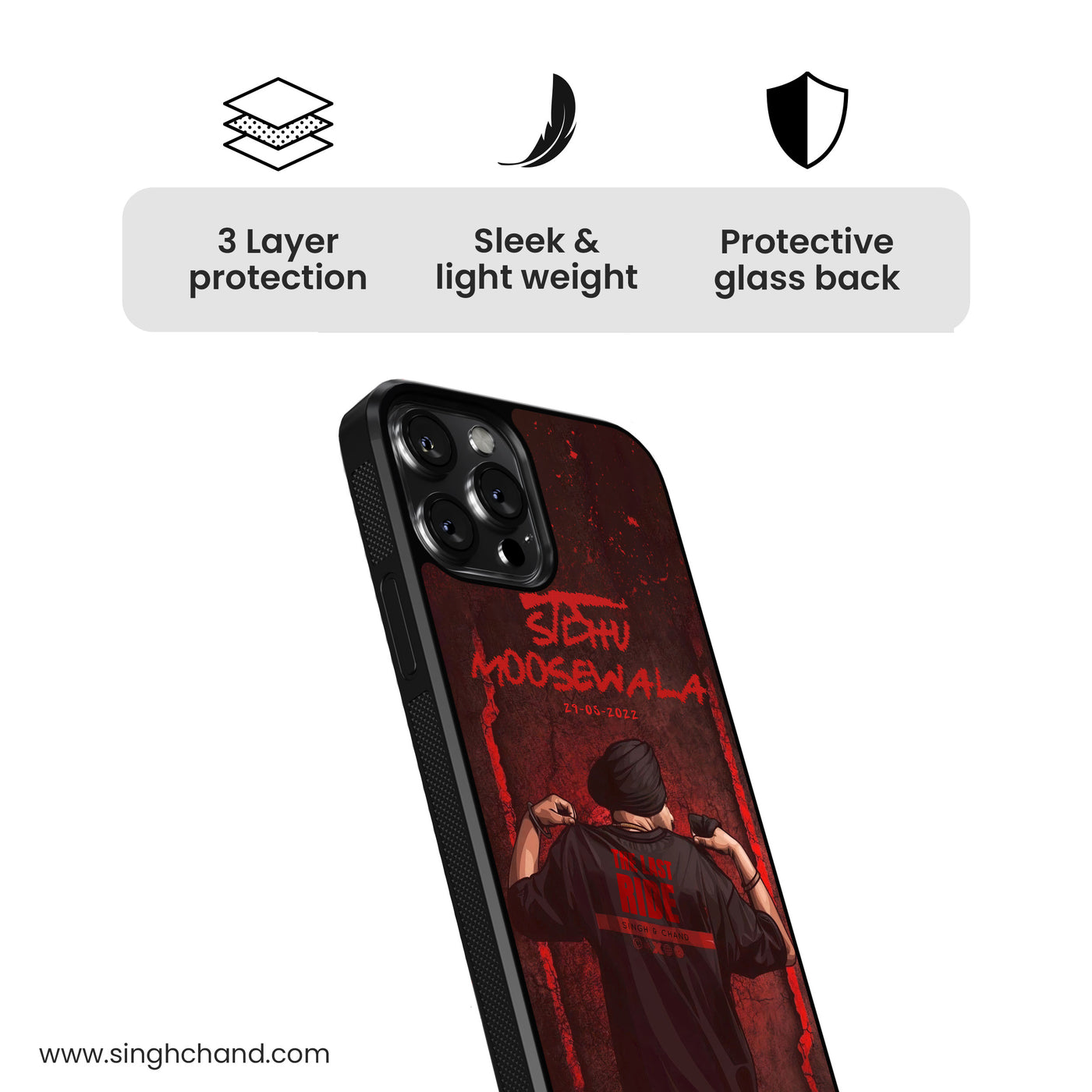 SIDHU MOOSEWALA SPECIAL TRIBUTE Glass Phone Case