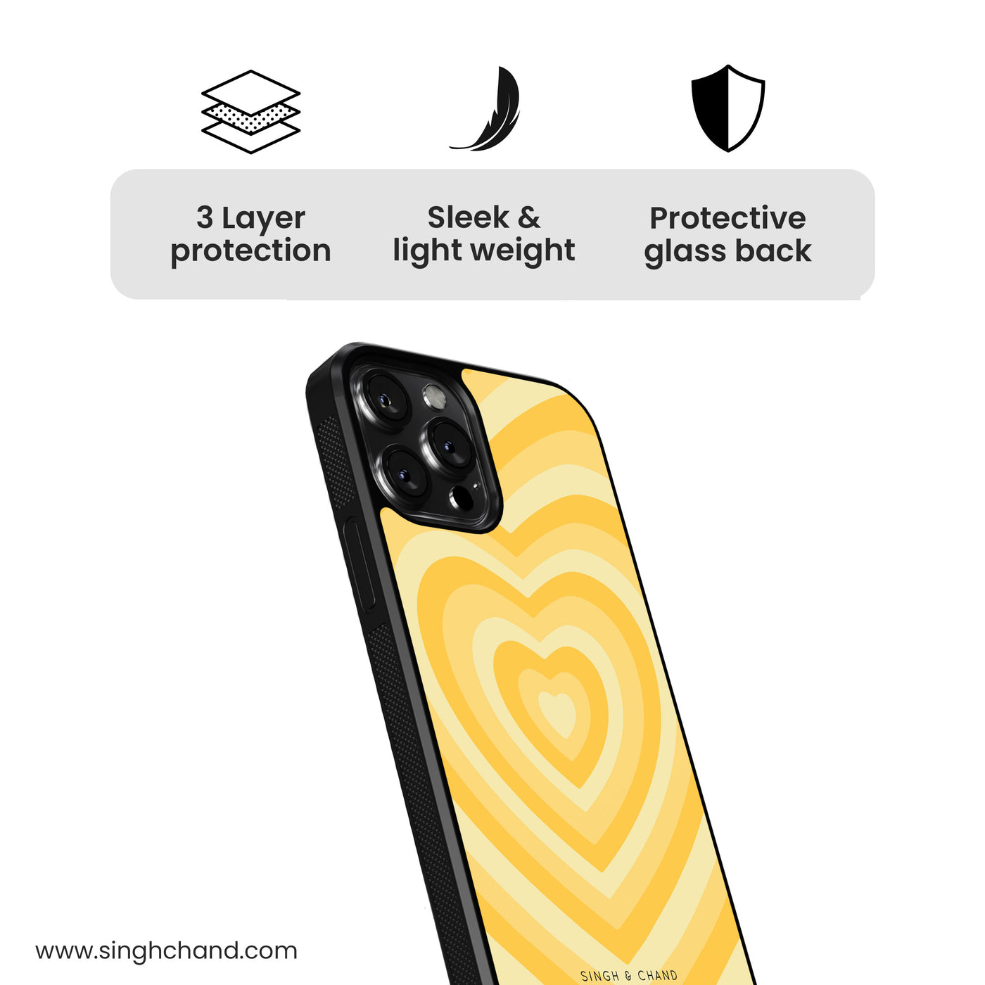 Blazing Yellow Glass Phone Case