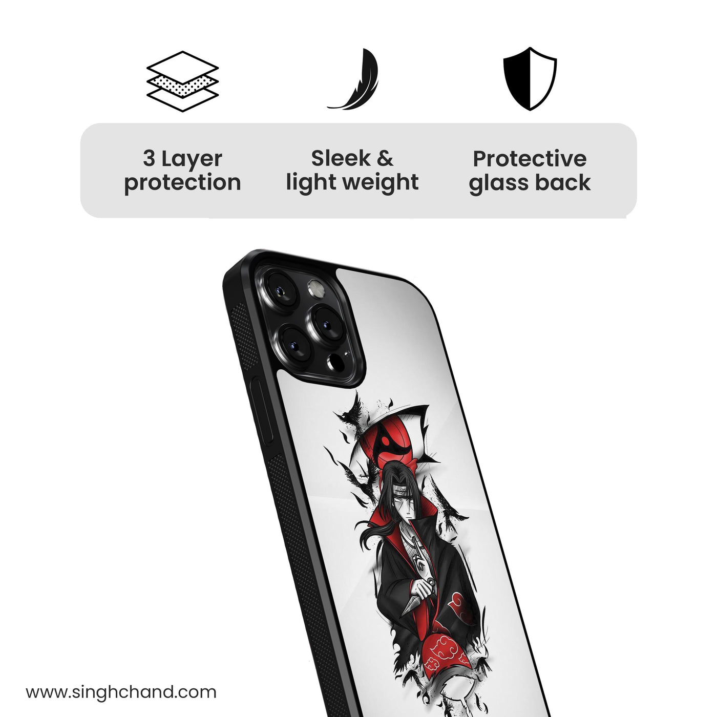 ITACHI SHARINGAN Glass Phone Case