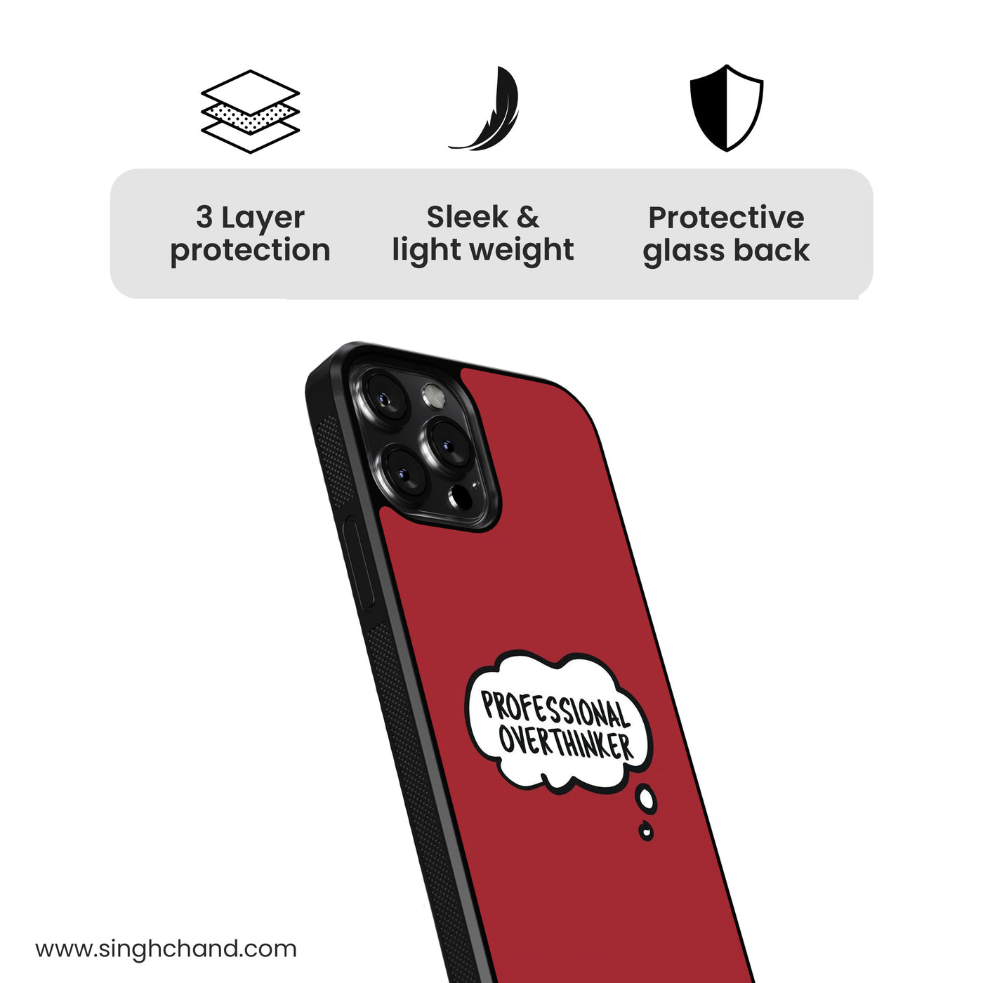 Professional Overthinker Glass Phone Case