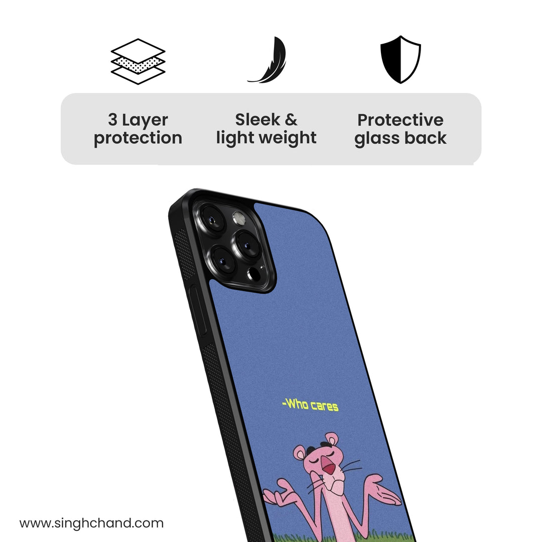 Who Cares  Glass Phone Case