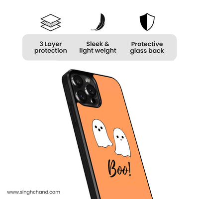 Orange BOO Glass Phone Case