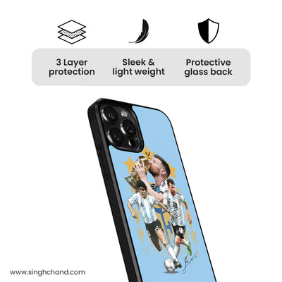 Lionel Messi The Last World Cup Glass Phone Case