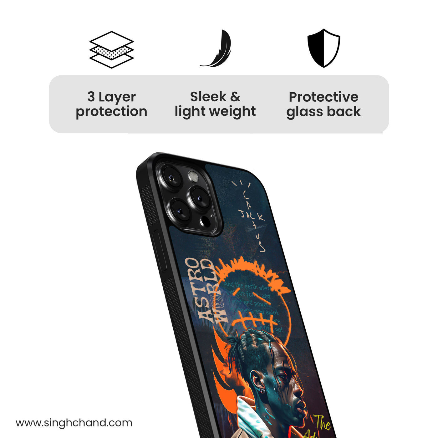 Travis Scott Astro World Glass Phone Case