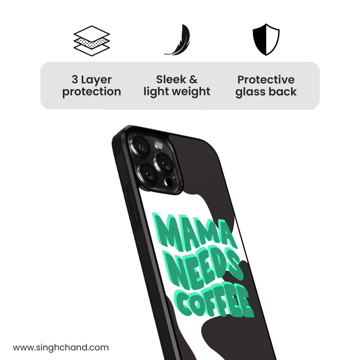 COFFEE MAMA Glass Phone Case