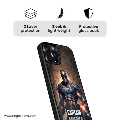 Captain America Glass Phone Case