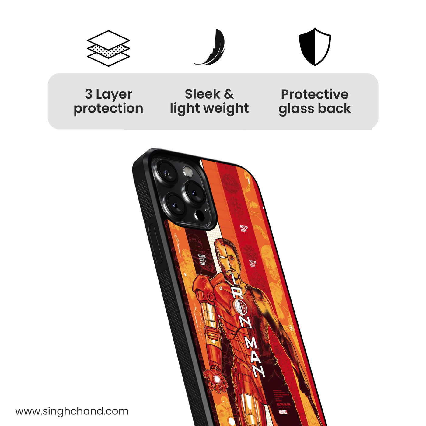 Iron Man Glass Phone Case