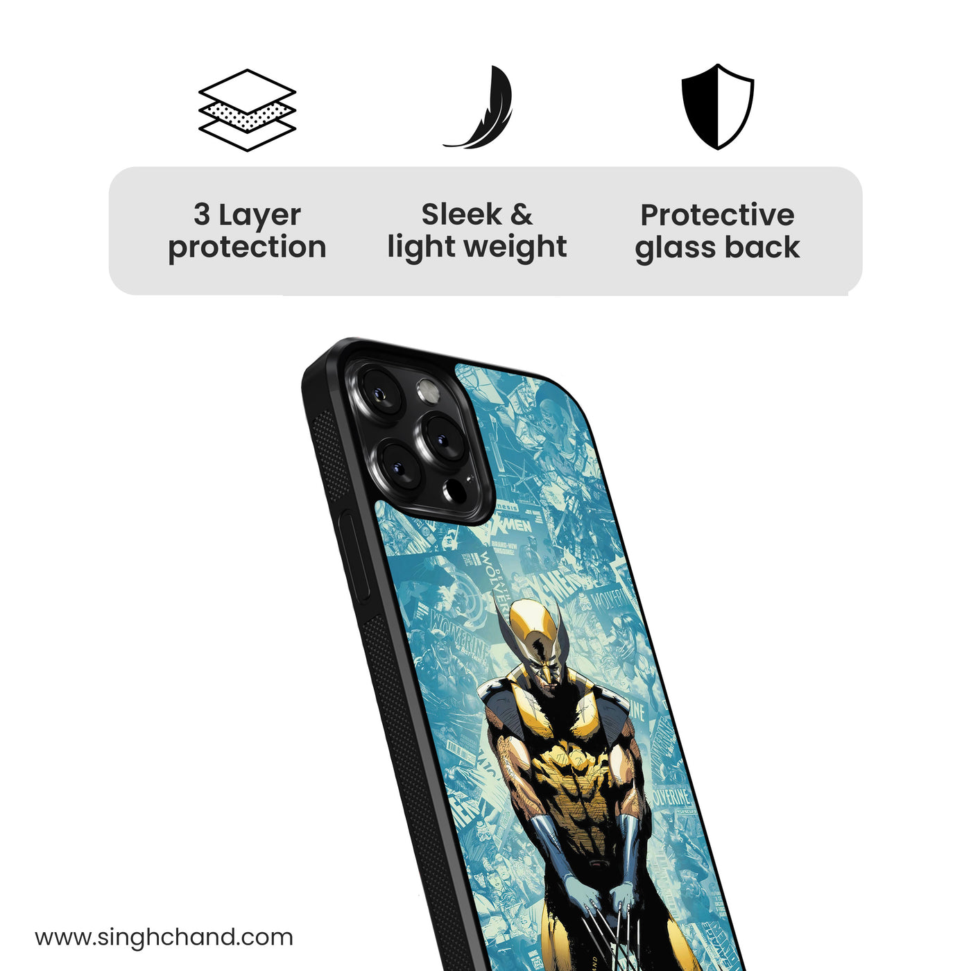 Wolverine Glass Phone Case