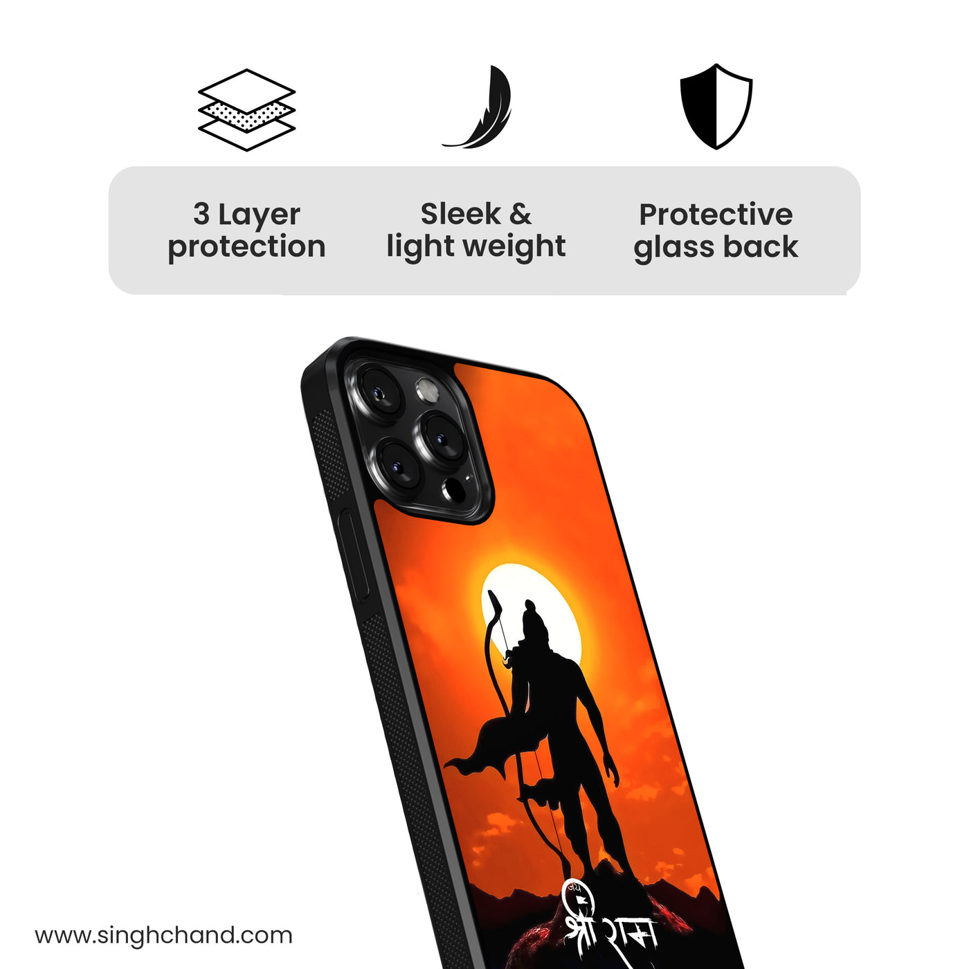 Jay Shree Ram Glass Phone Case