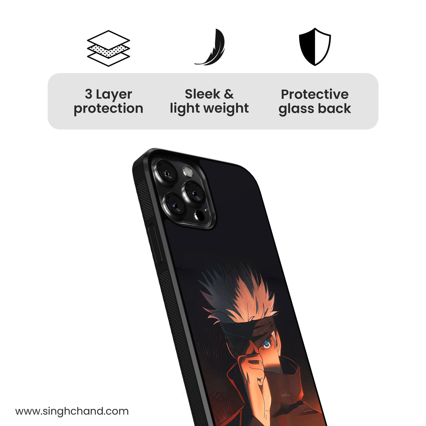 Gojo Satoru 3.0 Jujutsu Kaisen JJK Anime Glass Phone Case