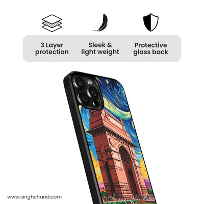 Delhi India Gate Iconic City Style Glass Phone Case