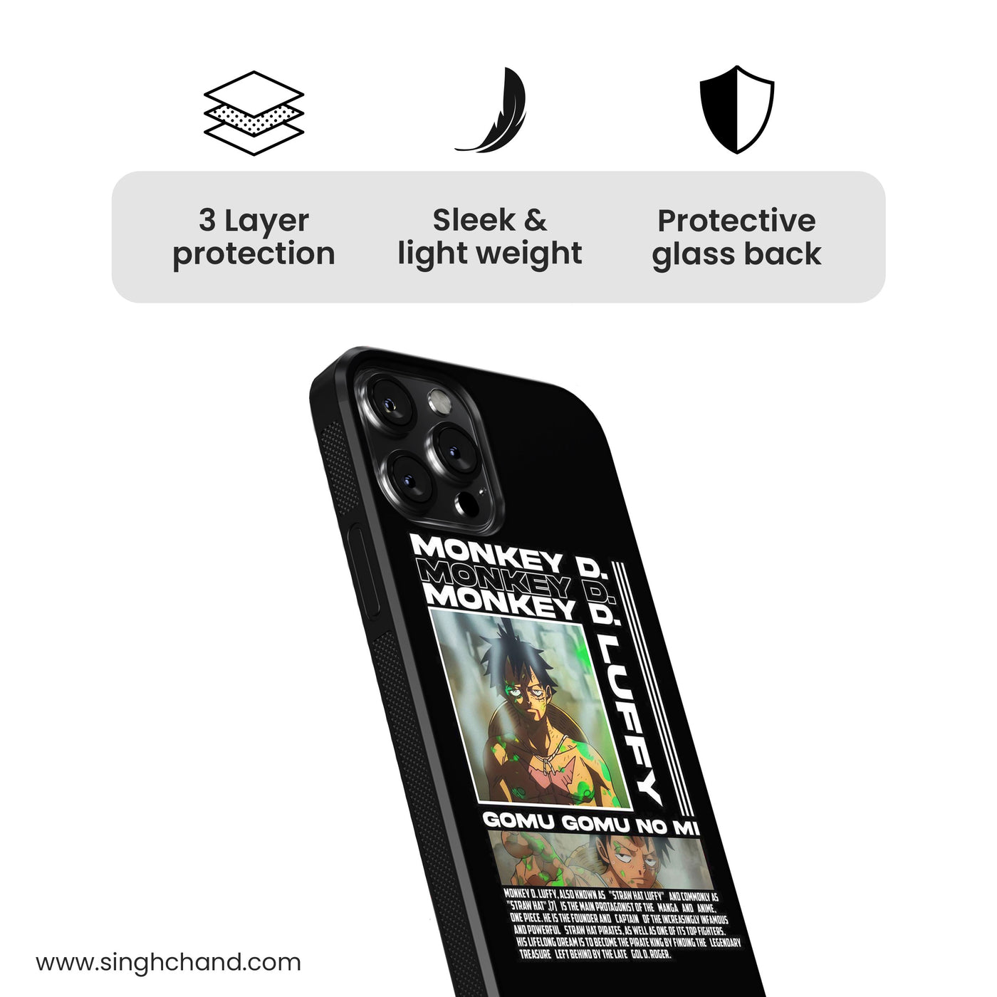 Luffy Impel Down Poison One Piece Anime Glass Phone Case