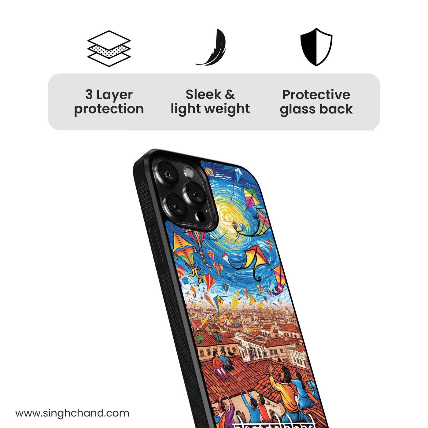 Ahmedabad Kite Festival City Style Glass Phone Case