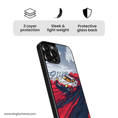 911 RSR Supercar Glass Phone Case