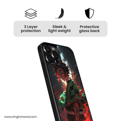 Tanjiro Demon Slayer Anime Glass Phone Case