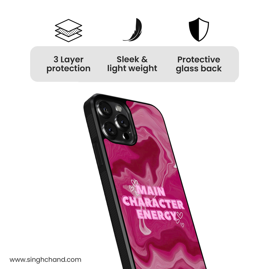 Main Character Vibes Glass Phone Case