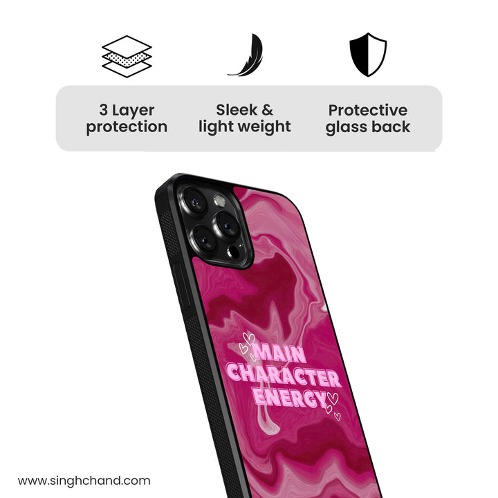 Main Character Vibes Glass Phone Case