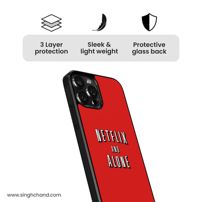 NETFLIX AND ALONE Glass Phone Case