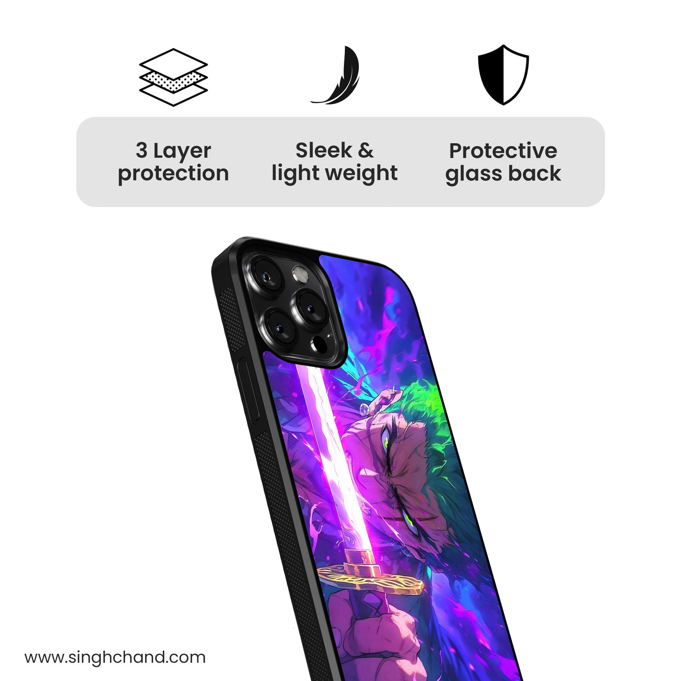 Zoro Sword Enma One Piece Anime Glass Phone Case