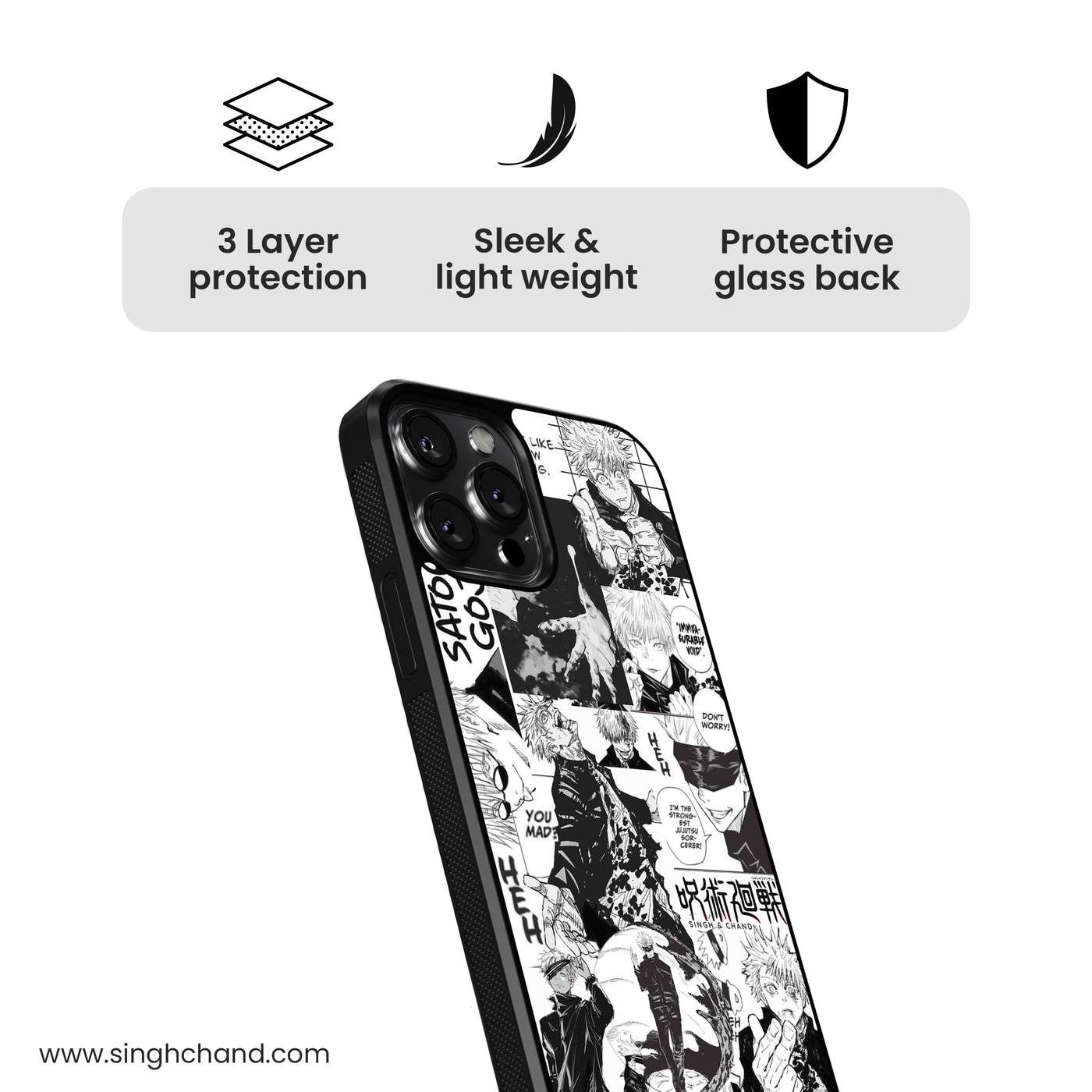 Gojo Satoru 4.0 Jujutsu Kaisen JJK Anime Glass Phone Case