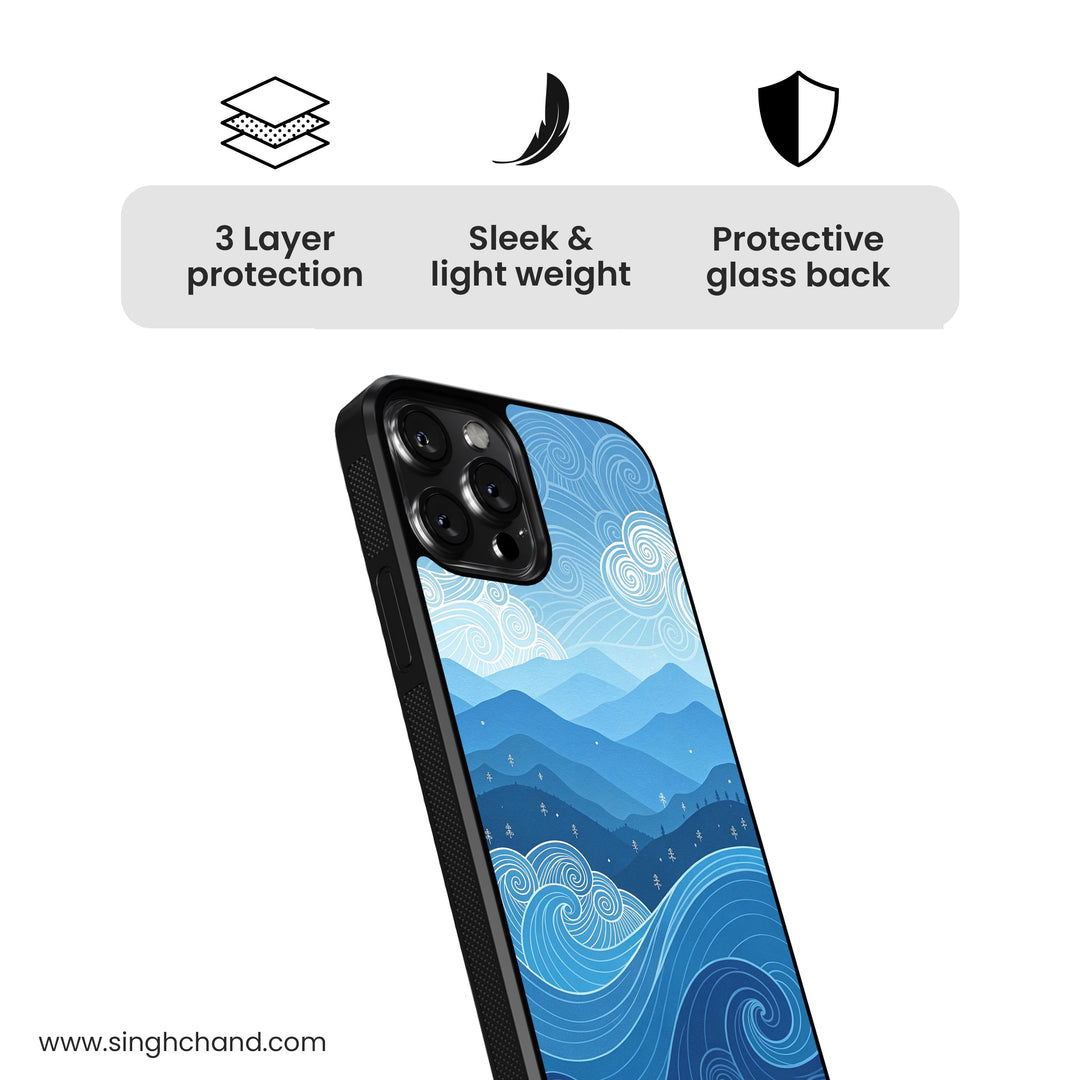 Drowning in Calm Glass Phone Case