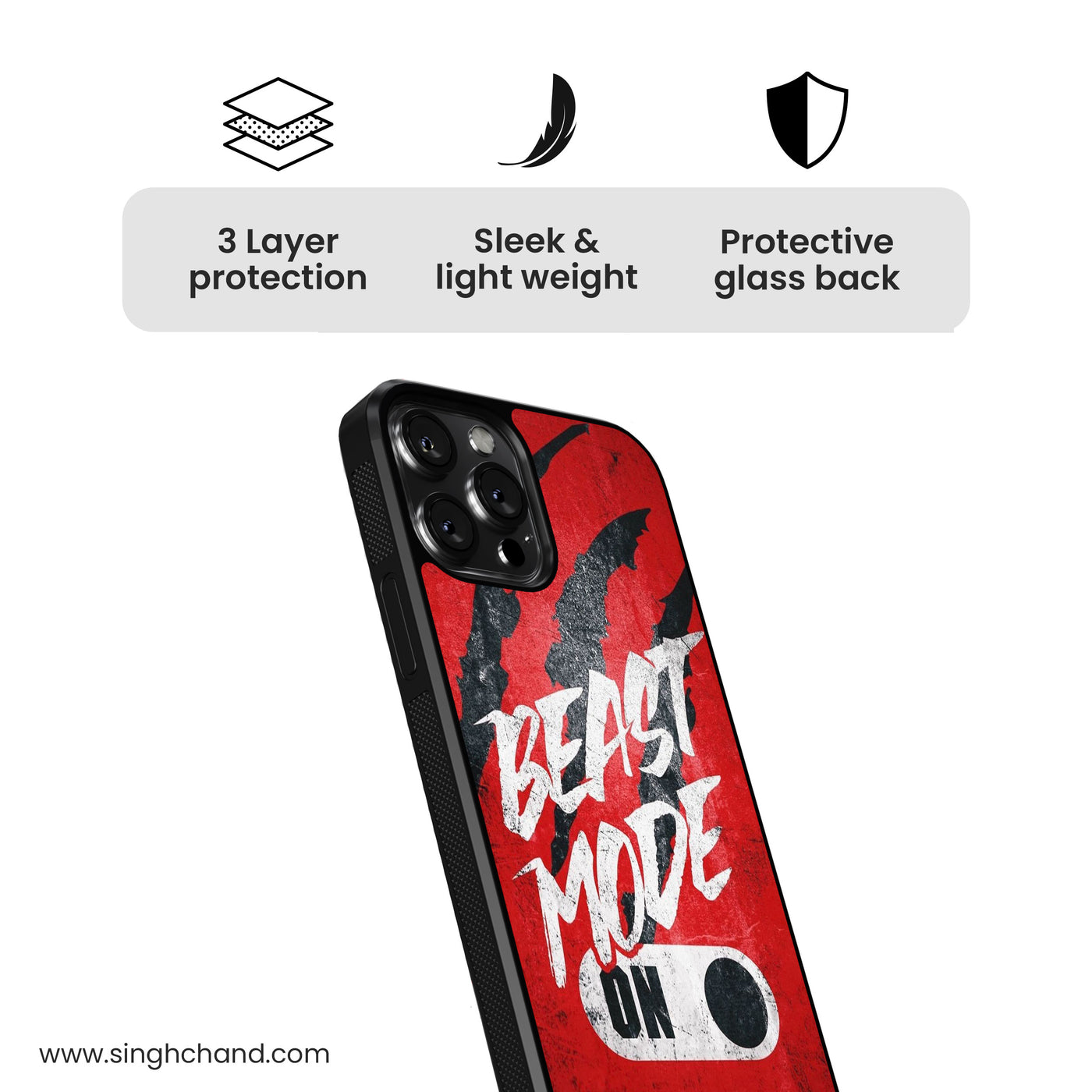 BEAST MODE ON Glass Phone Case