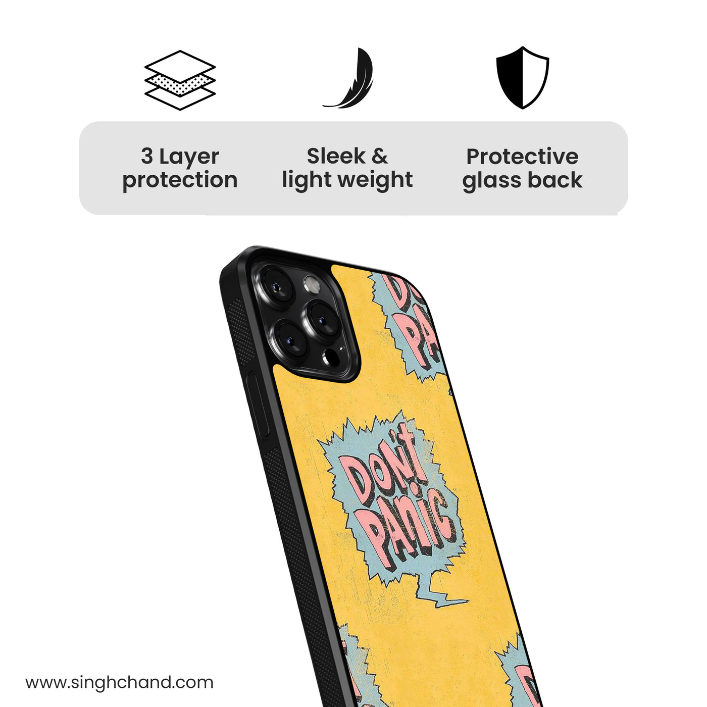 DON'T PANIC Glass Phone Case