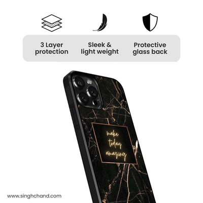 Black Marble Glass Phone Case