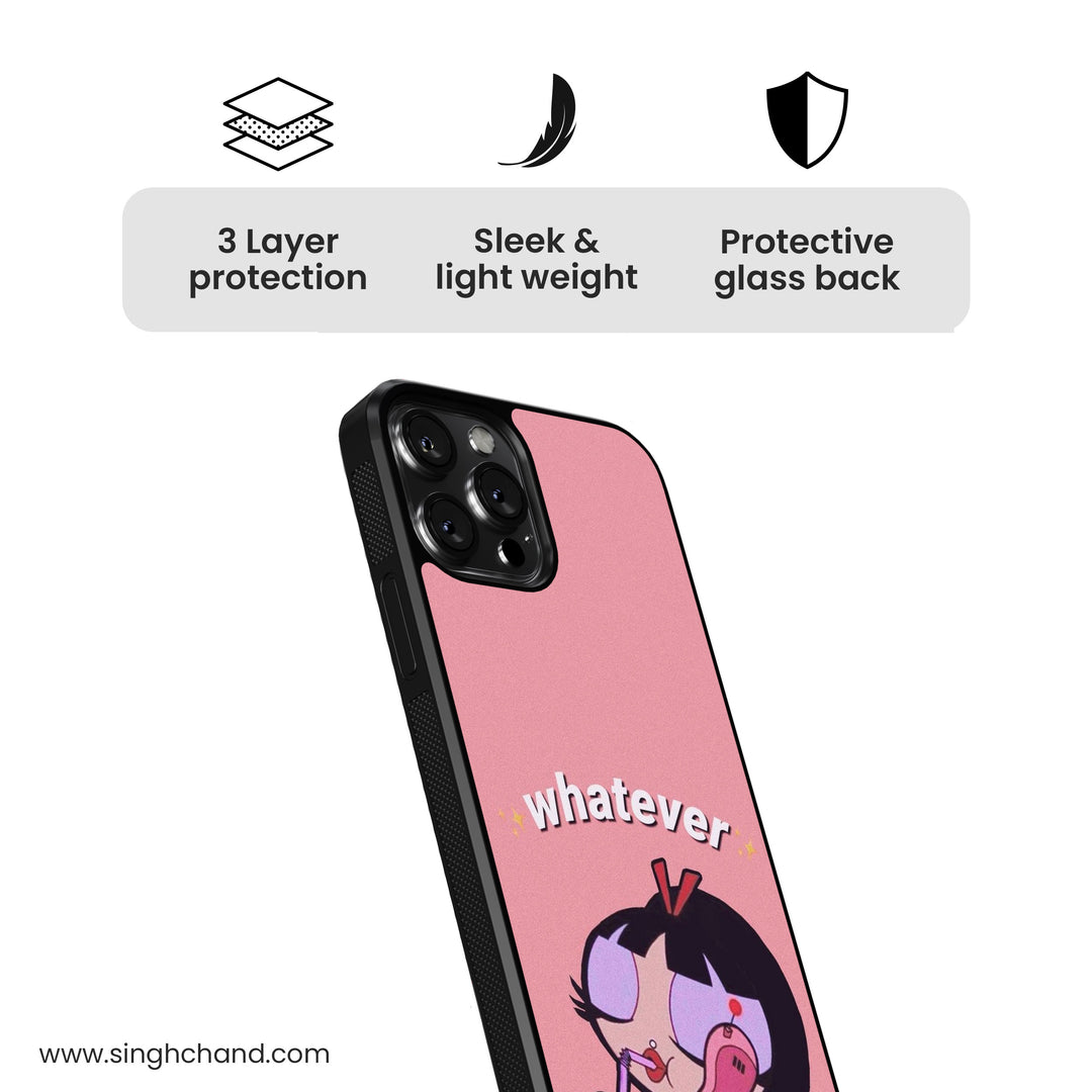 Whatever Vibes Only Glass Phone Case
