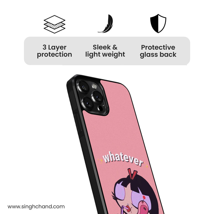 Whatever Vibes Only Glass Phone Case