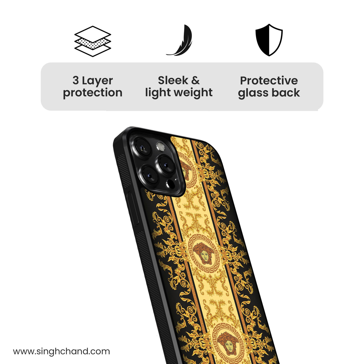 Luxury MEDUSA  Glass Phone Case