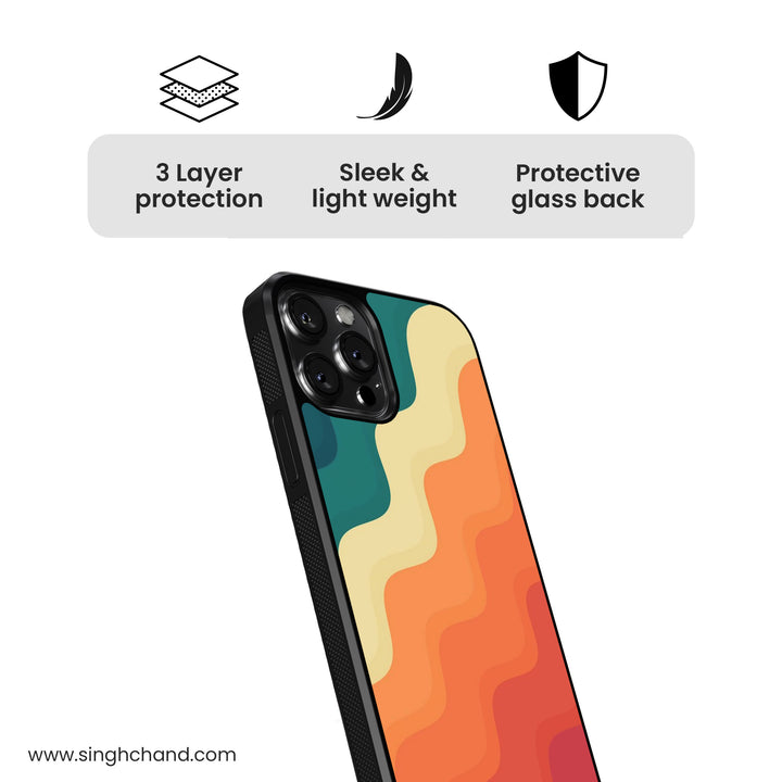 Multicolour WAVE TEXTURE Glass Phone Case