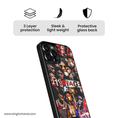 21 SAVAGE Glass Phone Case