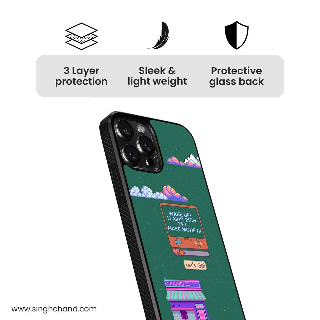 Pixel Rich Dreams Glass Phone Case