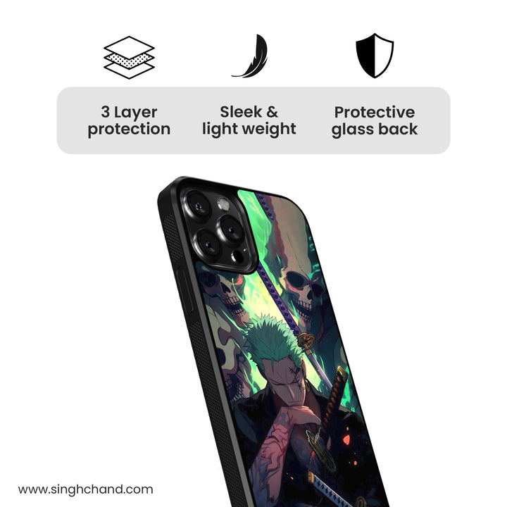 Roronoa Zoro 2.0 One Piece Anime Glass Phone Case
