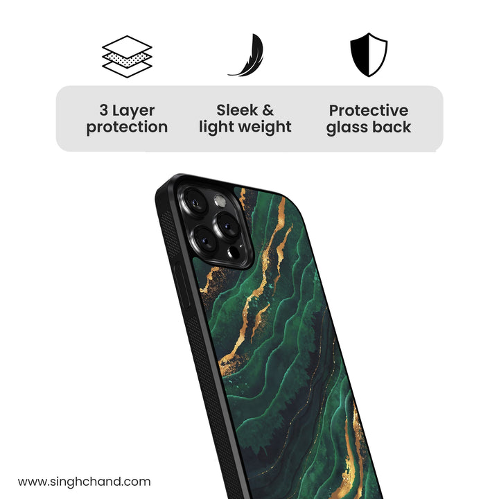 FLUID ART EMERALD Glass Phone Case