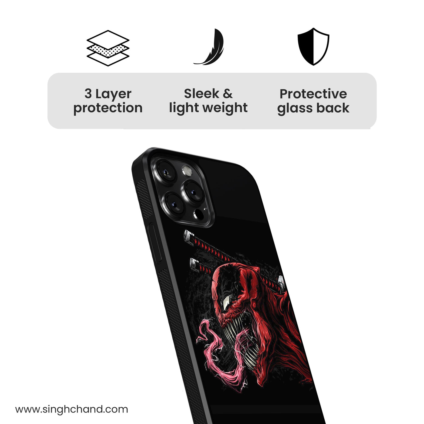 VENOM The red skull Glass Phone Case