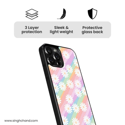 Daisy Flowers Multicolour Glass Phone Case