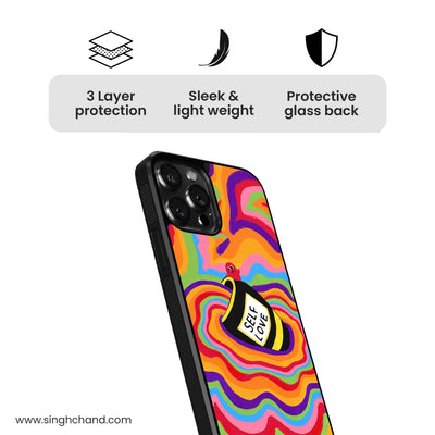 SELF LOVE rainbow Glass Phone Case