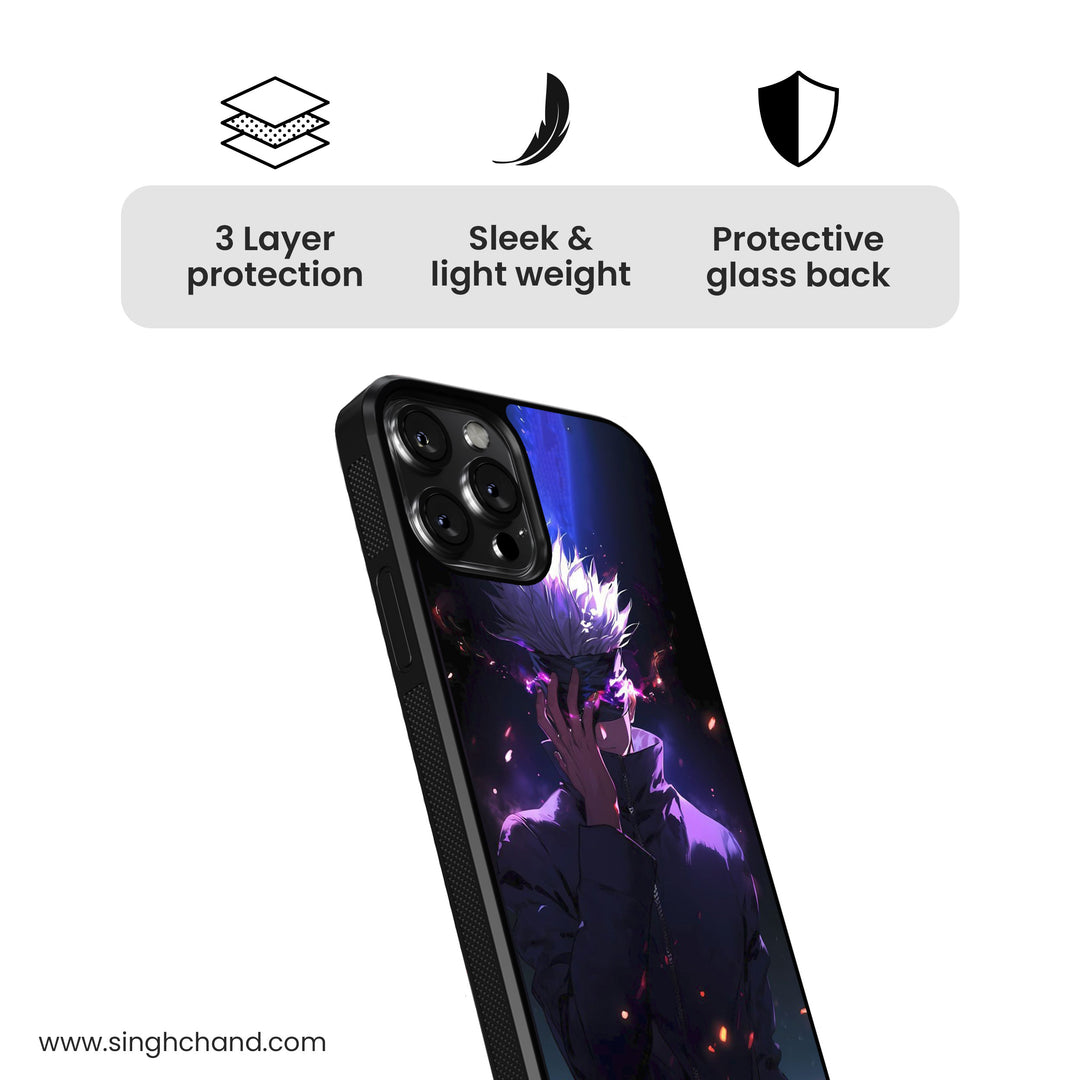 Gojo Satoru 1.0 Jujutsu Kaisen JJK Anime Glass Phone Case