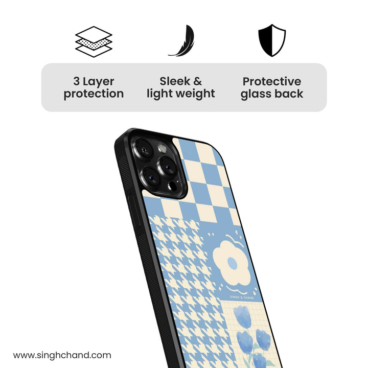 Blue Floral Dream 1.0 Glass Phone Case