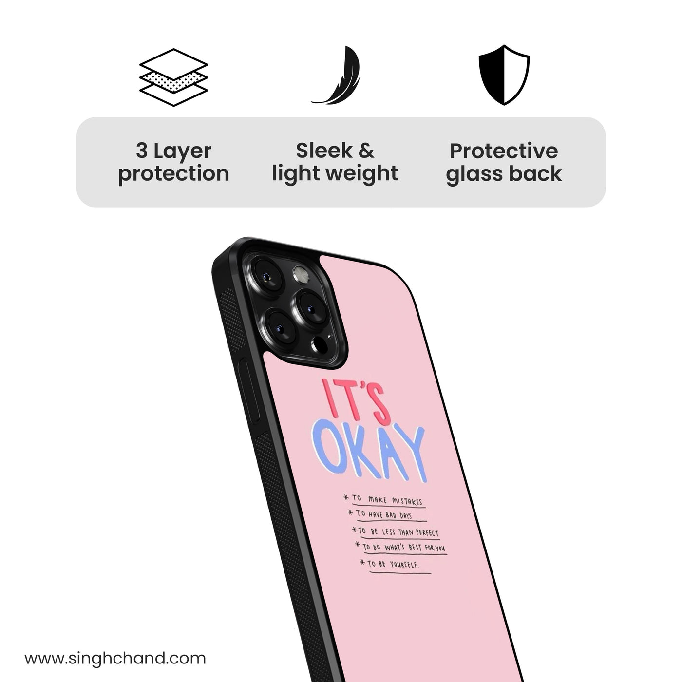 Self-Care Reminder Glass Phone Case