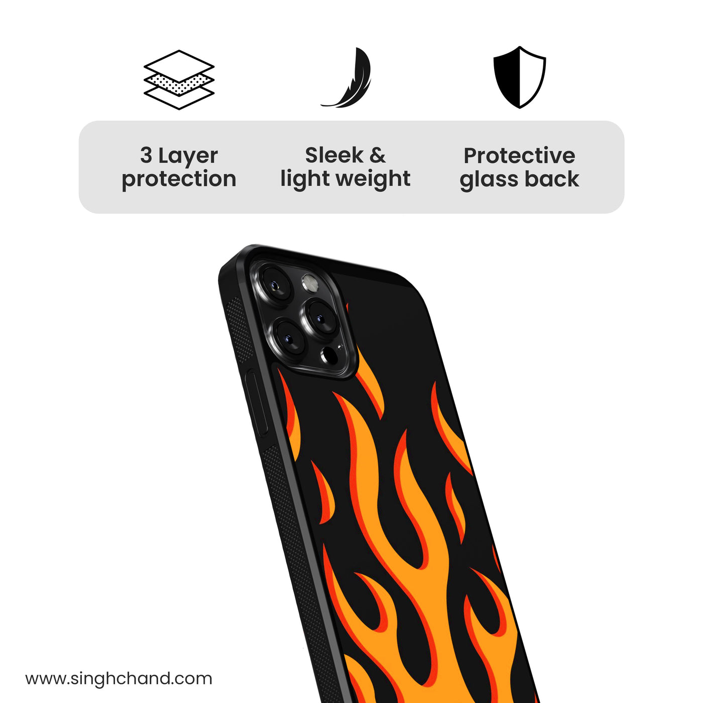 Yellow flame pinterest Glass Phone Case