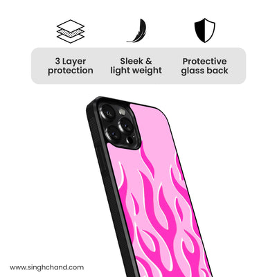 Barbie theme flame Glass Phone Case