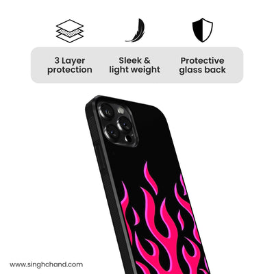 Pink flame pinterest inspired Glass Phone Case