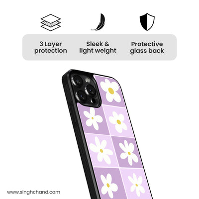 Blooming Squares Glass Phone Case